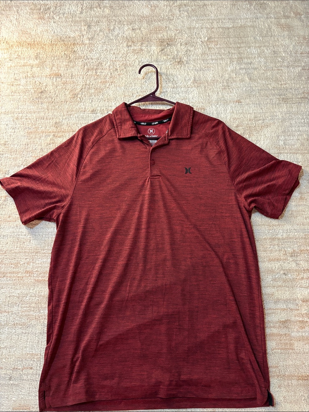 Hurley Men’s Heathered Burgundy Polo